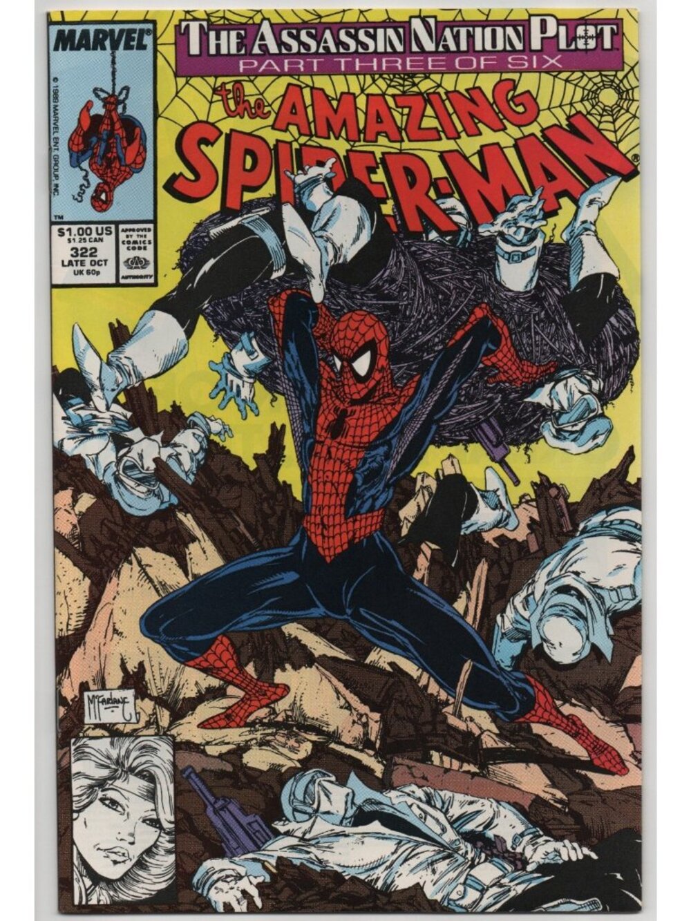 Amazing Spider-Man 322 Marvel Comics 1989 VF+ 8.5 McFarlane Silver Sable